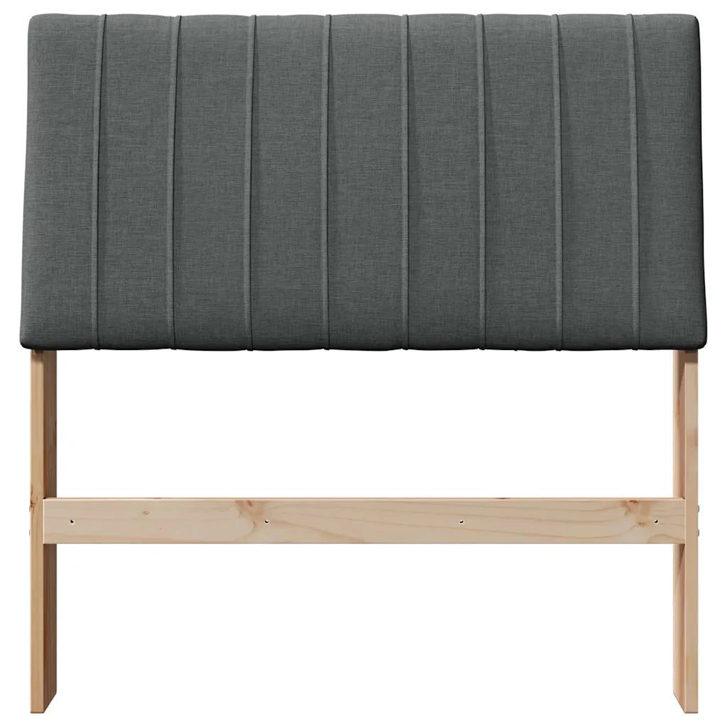 Testiera imbottita Grigio scuro 90 cm Pino massello