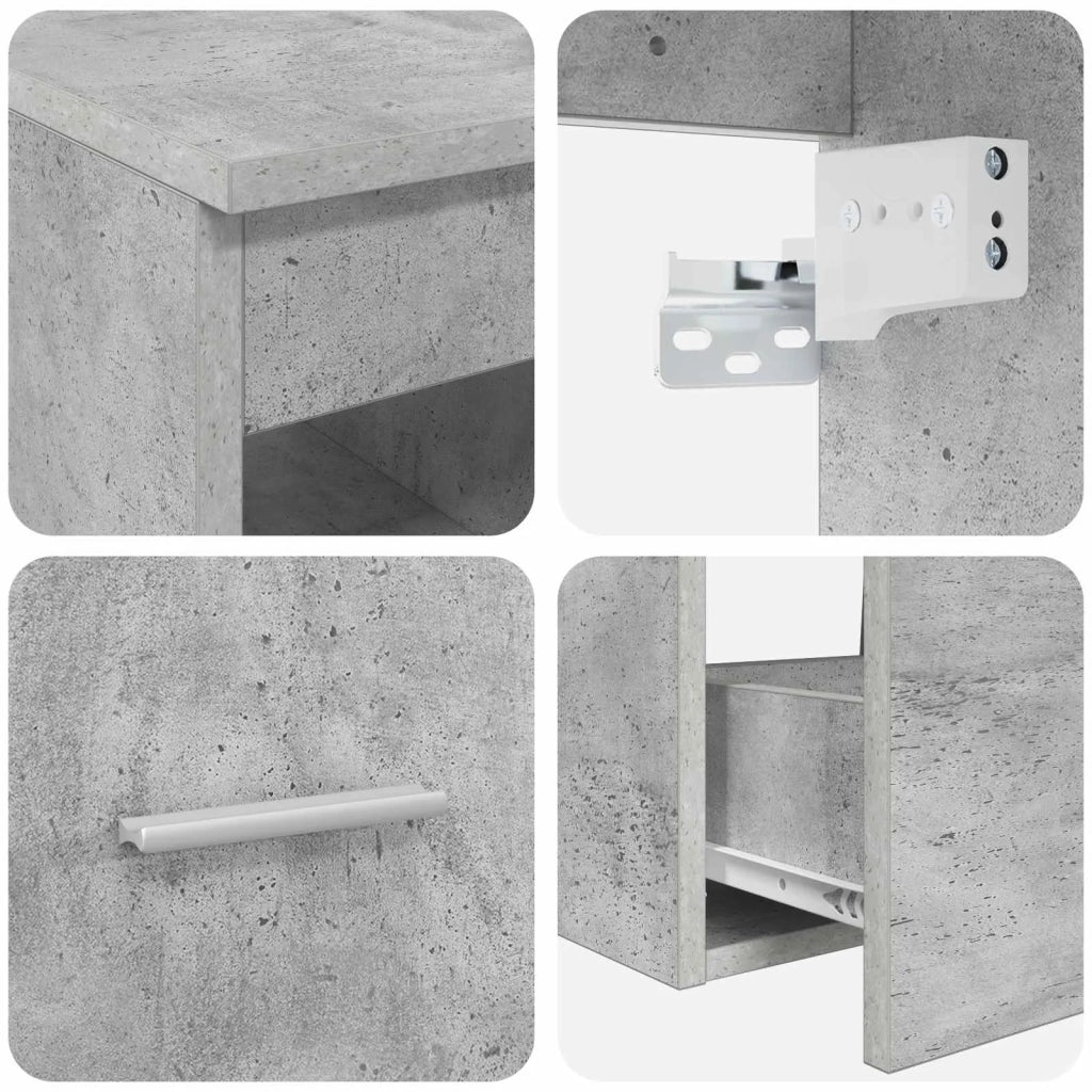 Set di mobili per il bagno 2 pz Grigio Cemento 3403915