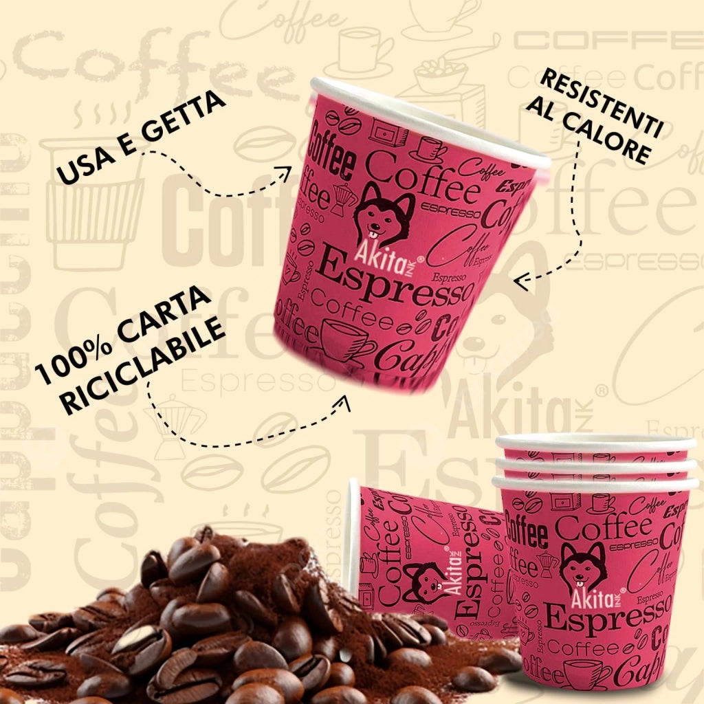 Akitaink 1000 Bicchierini Caffe e 1000 Palette