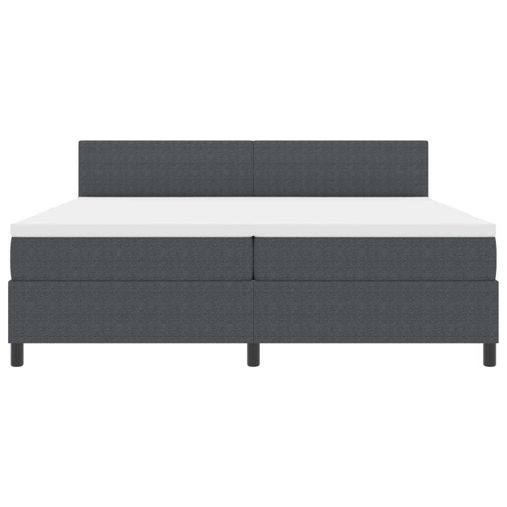 Letto con Base a Molle e Materasso Grigio 200x200 cm Tessuto in Corduroy
