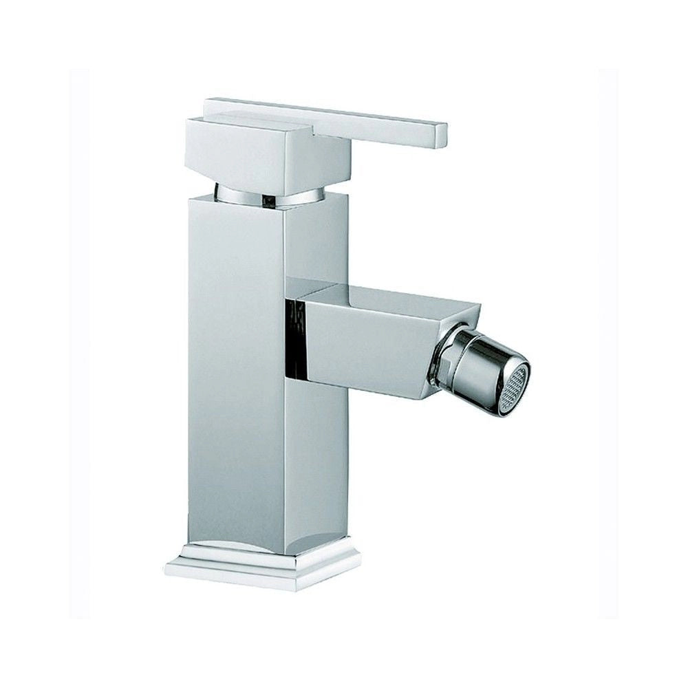 Rubinetto Miscelatore Monocomando per Bidet in Ottone Quadra Cromato