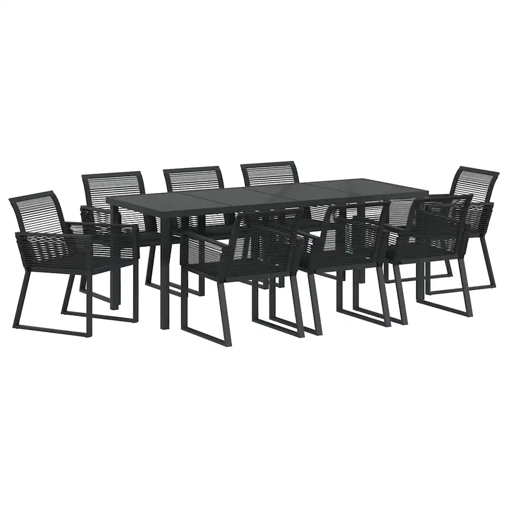 Set da Pranzo per Giardino 9 pcs Nero 3379316