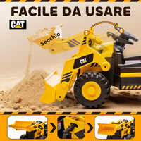 Ruspa Elettrica per Bambini 3-6 Anni Marchio Ufficiale Caterpillar 12V con Telecomando Giallo