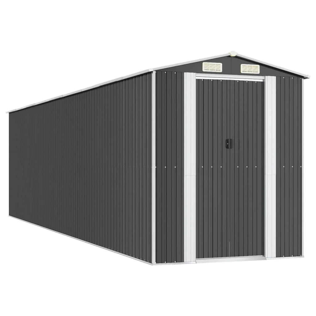Casetta da giardino cabina ripostiglio casetta da esterno robusta casetta per attrezzi 192 x 772 x 223 cm acciaio zincato antracite 02_0022203