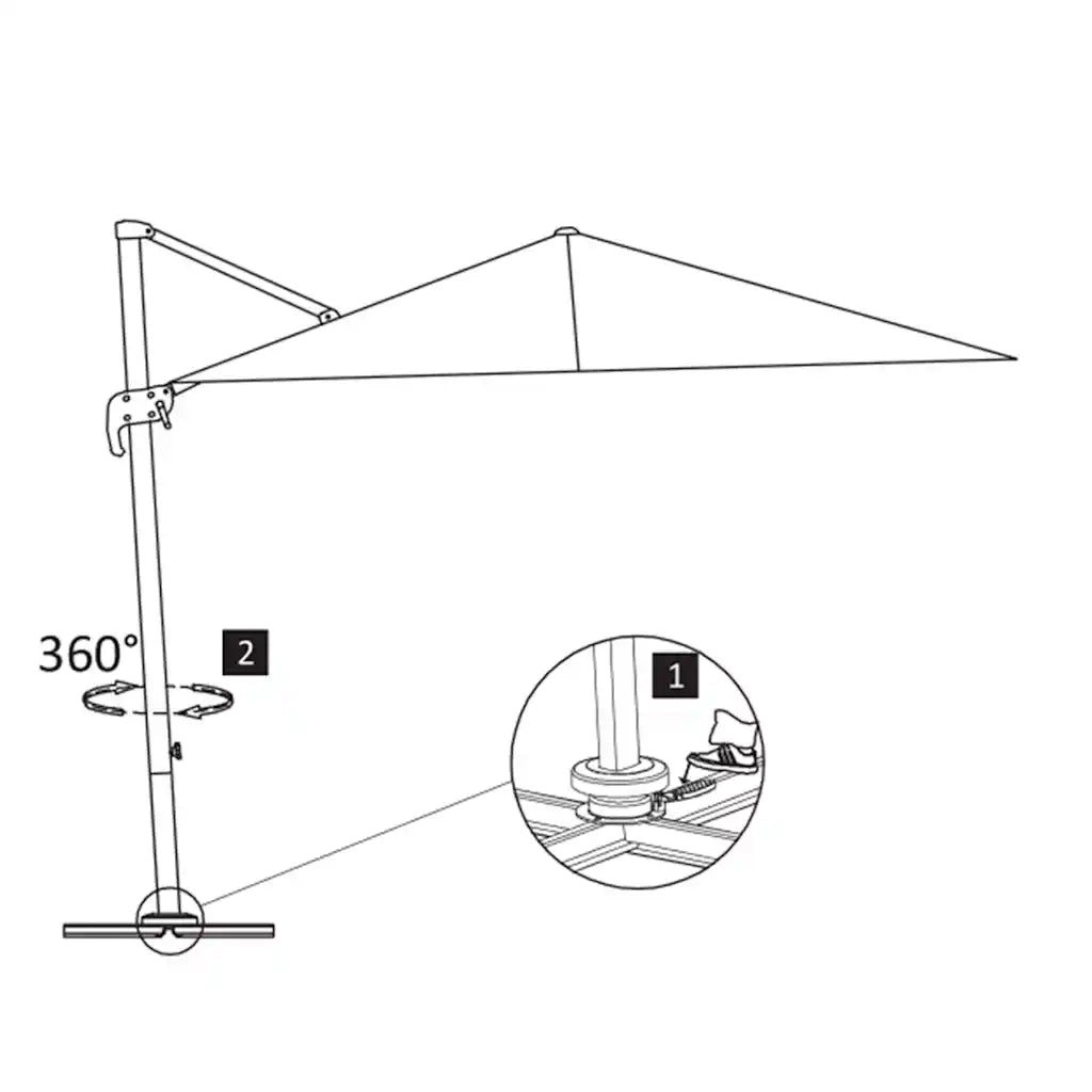 Ombrellone da giardino a sbalzo con palo in alluminio 300x300 cm Sabbia 44632