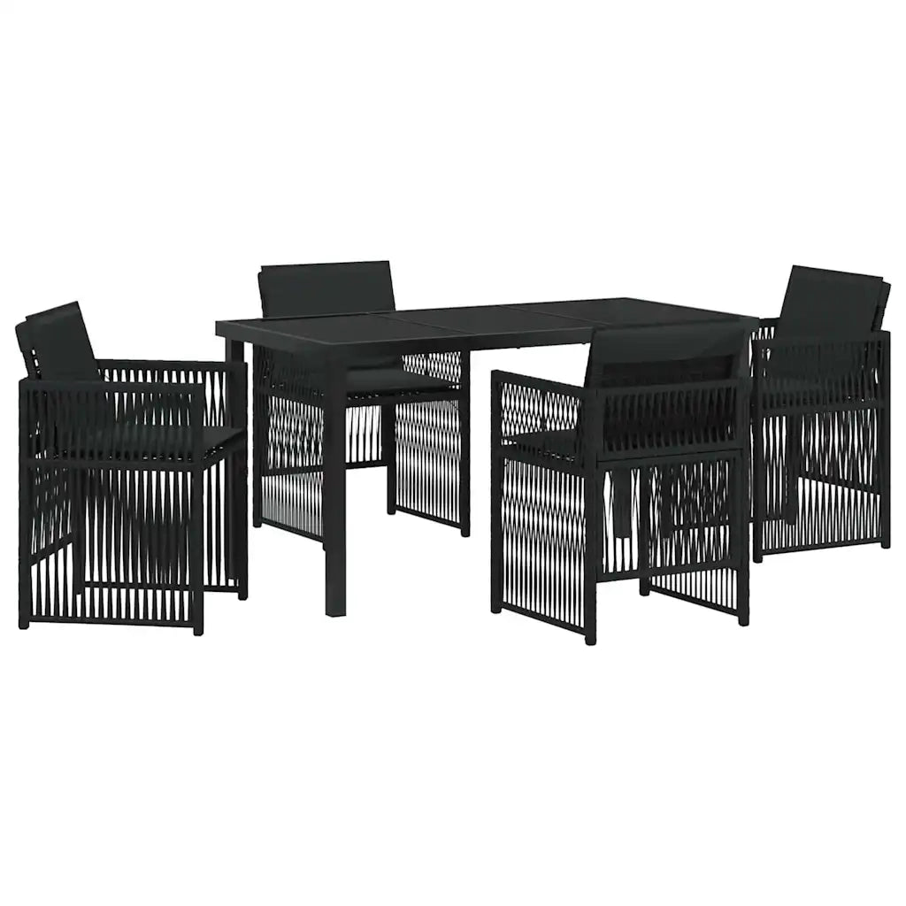 Set da Pranzo per Giardino 5 pcs Nero 3380650