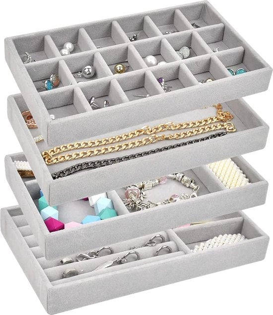 Organizzatore di gioielli a cassetti, Cassetti per gioielli Stivale Cassetti per gioielli con divisore per esposizione di orecchini, collane, bracciali e anelli.