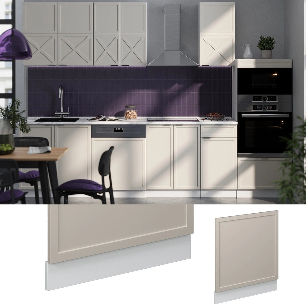 Pannello frontale Fame-Line GrigioBeige/Bianco 60 cm, PL Marmo Vicco