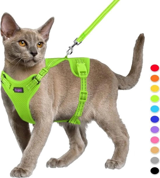 Set di protezione per gatti e cuscino, kit di protezione per gatti, giacca per gatti con strisce riflettenti, cintura e giacca per gatti/puppy, Modello M