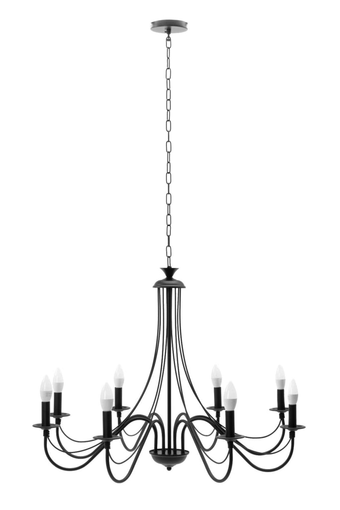 Lampada Da Soffitto Pensile Rustica APP648-8CP Nera