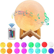 Lampada da Soggiorno 16 Colori 3D Luce Lunare 15 cm - Lampada da Notte USB Ricaricabile - Altoparlante Bluetooth - Luce LED Luce di Stato d'Animo con Comando a Distanza - Camera da Letto Caffetteria Bar Sala da Pranzo .