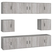 Set Mobili Porta TV 8pz | Armadietto TV | Mobile Porta TV Grigio Sonoma in Legno Multistrato