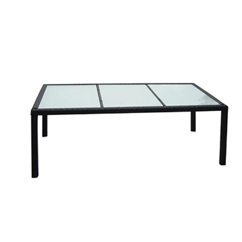 Set da pranzo da giardino da 9 pezzi e cuscini resina intrecciata nera 02_0014845