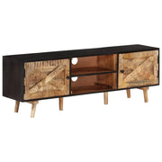 Mobile TV 140x30x46cm Legno di Mango Grezzo e Massello d'Acacia