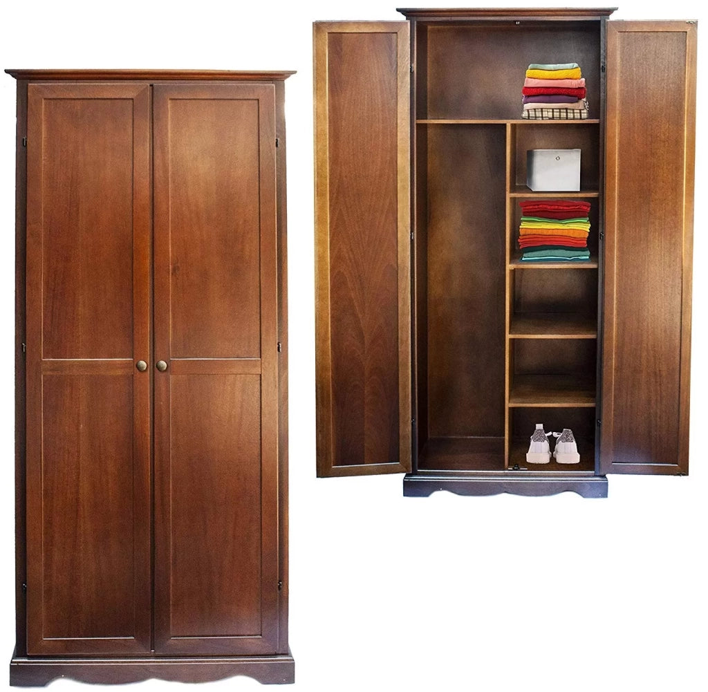 Armadio stipo in legno noce scuro arte povera  87x40x192 (520) - Mobili 2G