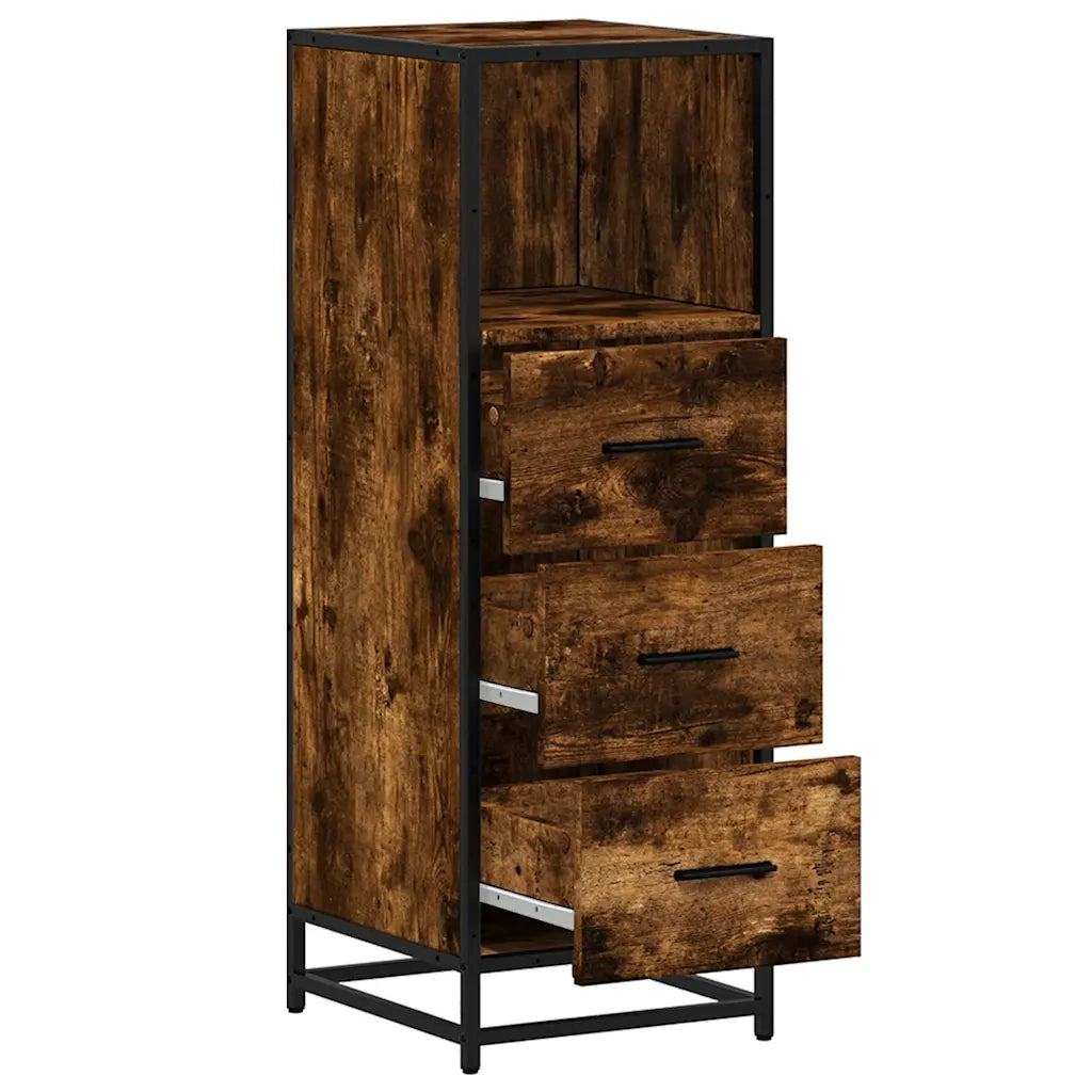 Armadietto Bagno Rovere Fumo 35x37,5x100cm in Legno Multistrato 849251