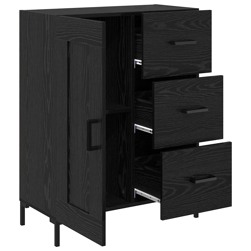 Credenza-Buffet-Armadio da cucina Rovere nero 69.5 x 34 x 90 cm Legno multistrato