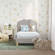 Struttura letto per bambini con testata-Giroletto per bambini Grigio Chiaro Boucl¨¦