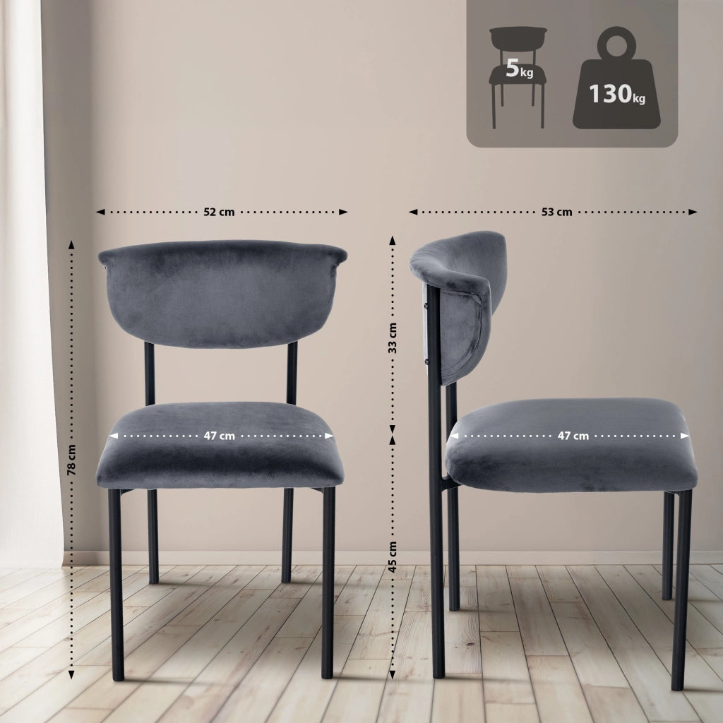 Set di 2 sedie visitatore Gambell velluto 3