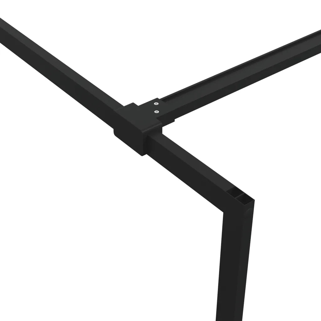 Parete Doccia Walk in Nero 140x195 cm Vetro Trasparente ESG 152149