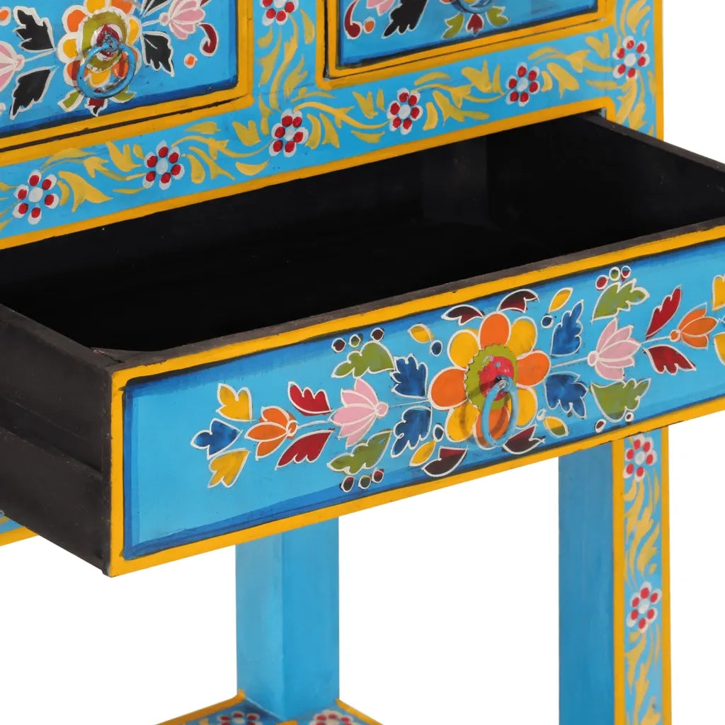 Credenza-Buffet-Armadio da cucina Turchese 55x30x76 cm in Legno Massello di Mango