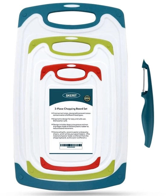 Set di piatti da taglio BPA libero - Antiscivolo - Foro per gocce d'acqua - Sicuro in plastica - Cucina - Prevenzione della contaminazione incrociata - Piatti da taglio 

Modello: 
- Dimensioni: 
- Materiale: 
- Capacità: 
- Peso: