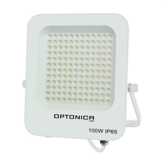 Proiettore led 100 watt slim metallo bianco ip65 equivalente 477 watt temperatura colore lampada 4500k bianco naturale