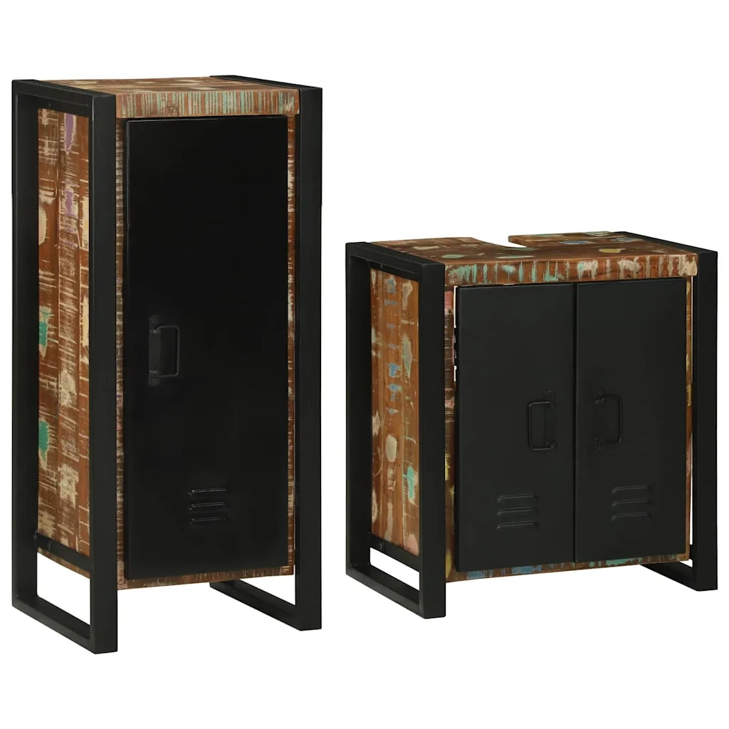 Set di mobili per il bagno 2 pcs Legno massello riciclato