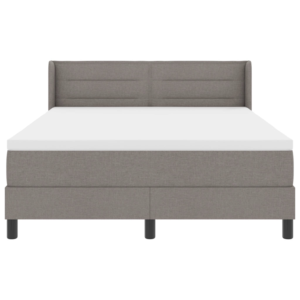 Letto Box Spring  con Materasso Tortora 140x200 cm Tessuto