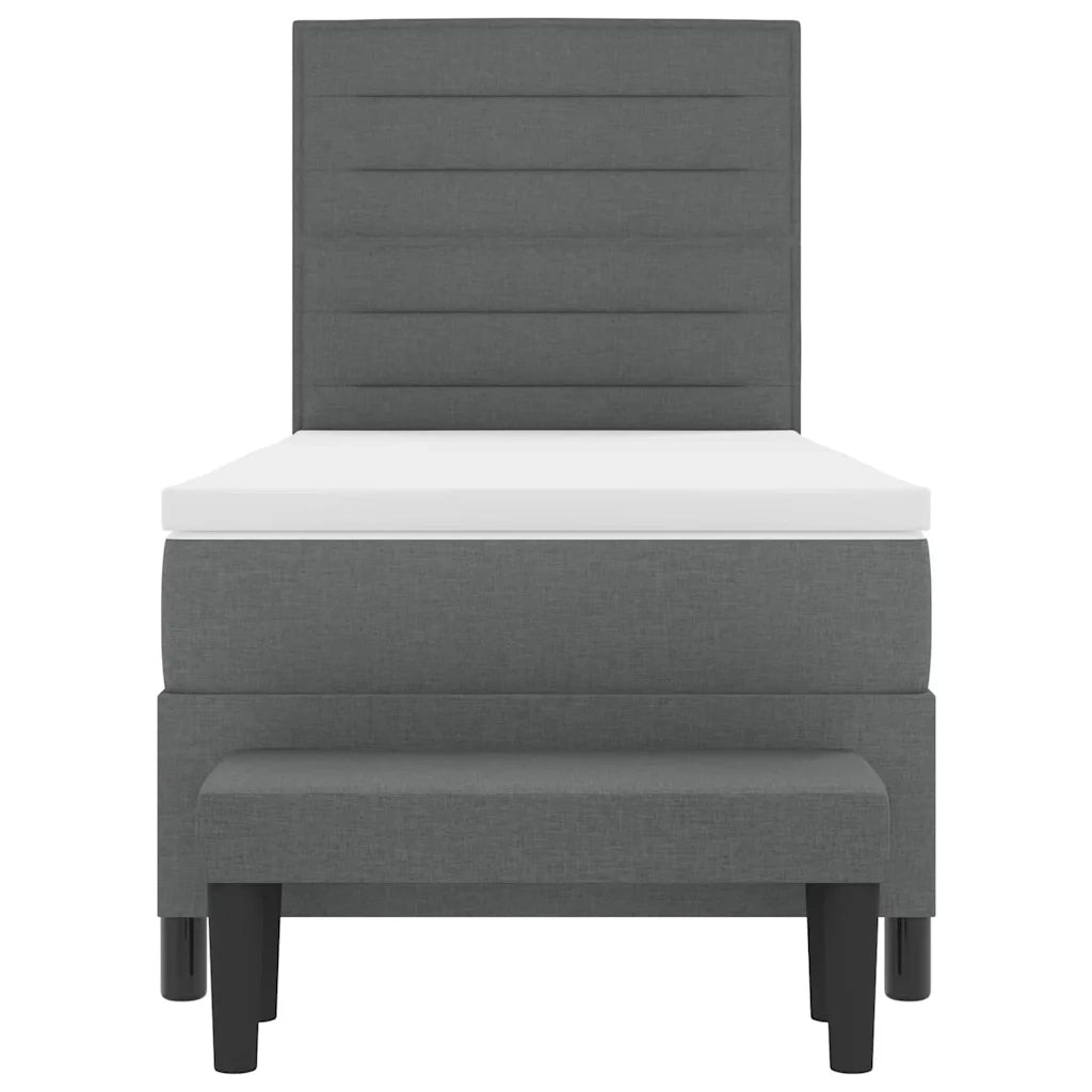 Letto a molle con cuscino Grigio scuro 80 x 200 cm Tessuto 3343947