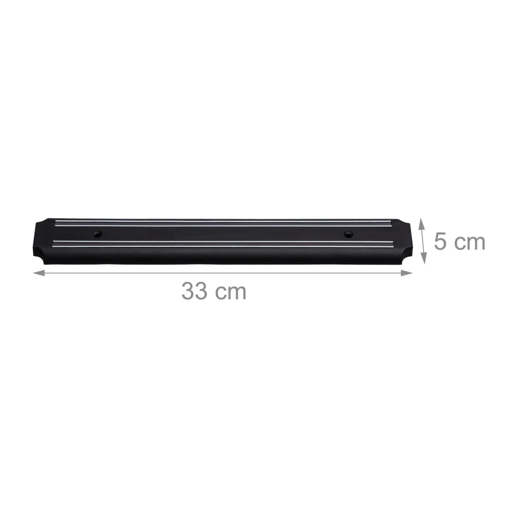 Barra magnetica portaoggetti per cucina o garage fissaggio a parete 60 x 5 x 5 cm in metallo nero 13_0004646