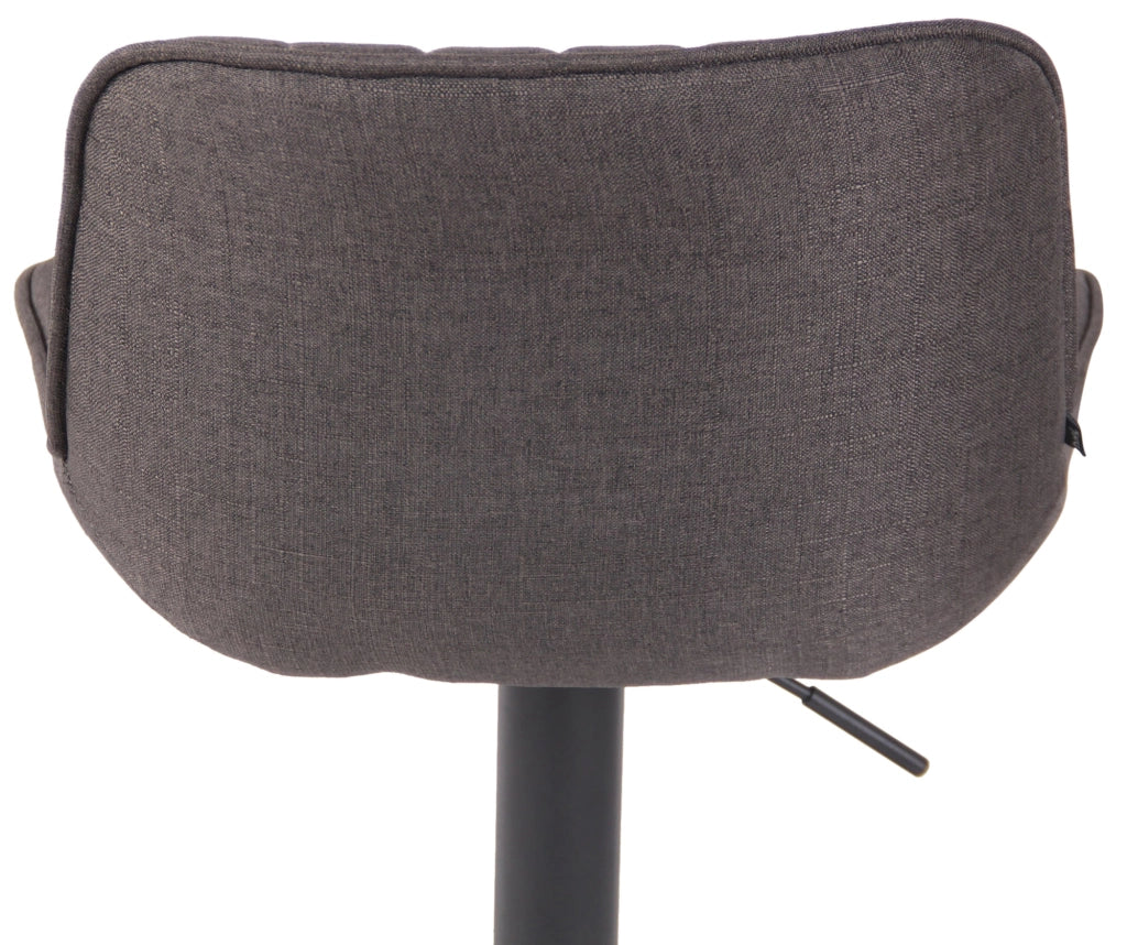 Sgabello Lentini in tessuto con poggiapiedi grigio scuro,nero