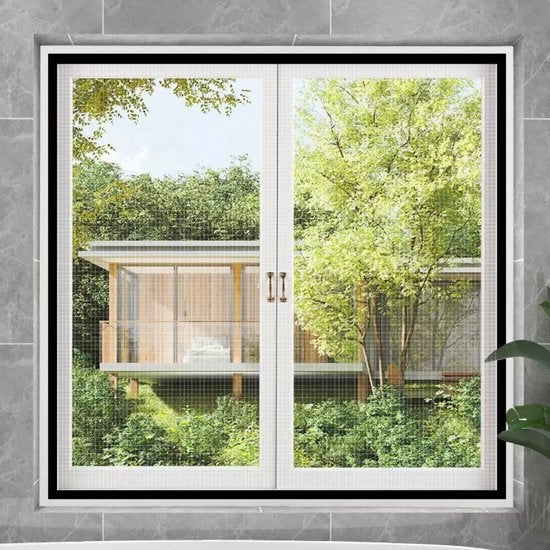 Reticolo per finestre - 100*110cm - Finestra antizanzare - Cornice rimovibile - Senza foratura necessaria - Installazione con adesivo - Adatto per finestre da soffitto e camere da letto - Rete a nanotubi - Schermo libero da formaldeide