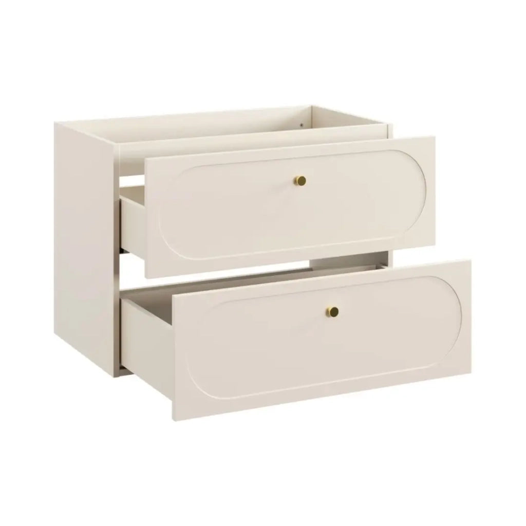Set bagno TORNADO: mobile sottolavabo 80cm beige + lavabo da incasso bianco