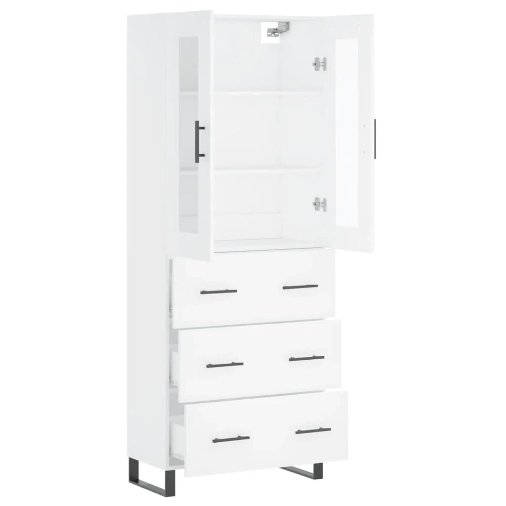 Buffet credenza cassettiera armadio mobile contenitore organizer cucina soggiorno salotto alto 69,5 x 34 x 180 cm legno ingegnerizzato bianco 02_0032744