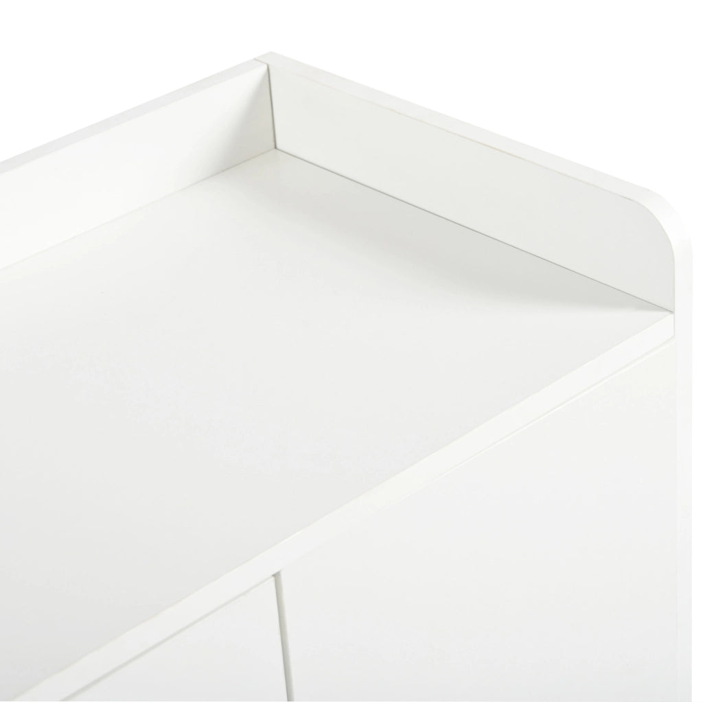 Mobile da ingresso moderno con ripiano regolabile; 1 cassetto e 4 ante; 120x35x99 cm; bianco