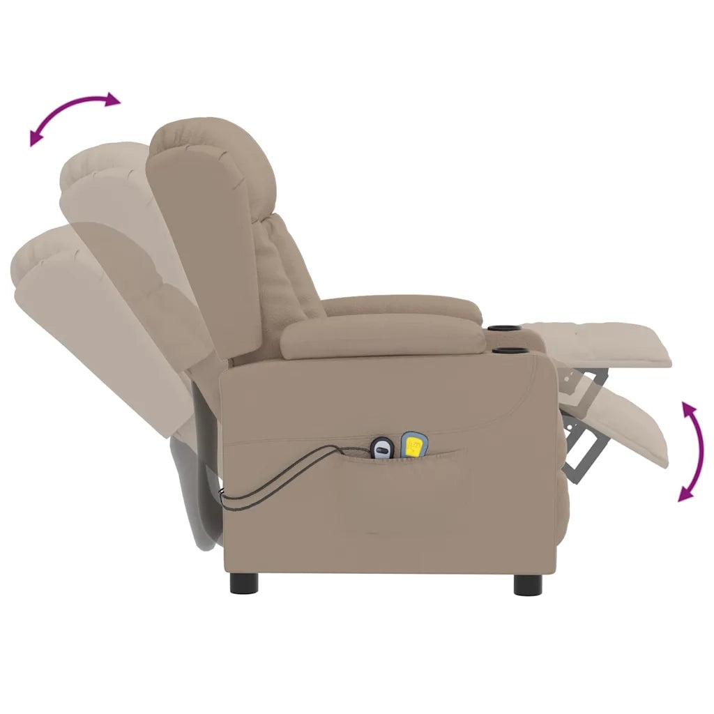 Divano Sedia-Poltrona Massaggio Elettrica Cappuccino Similpelle 231766