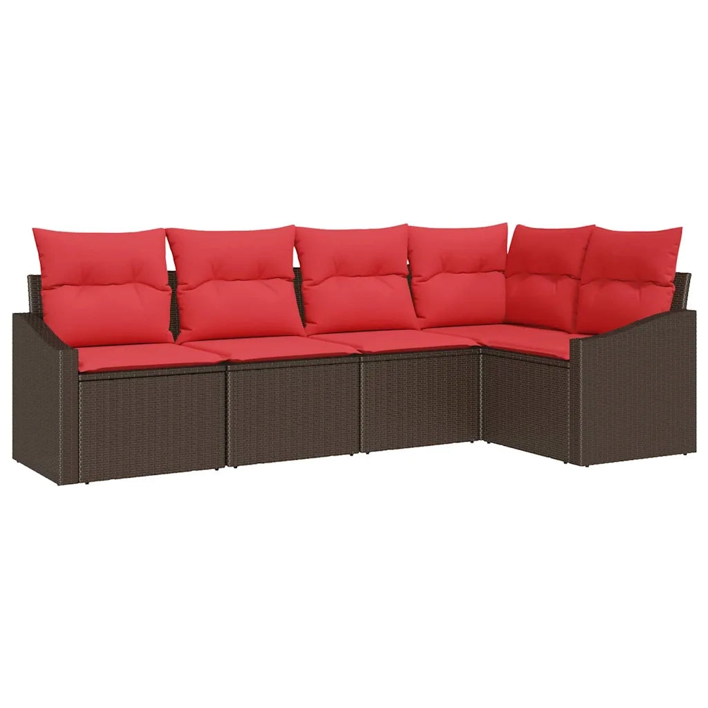 Set di divani 5 pz Marrone polyrattan 3346724