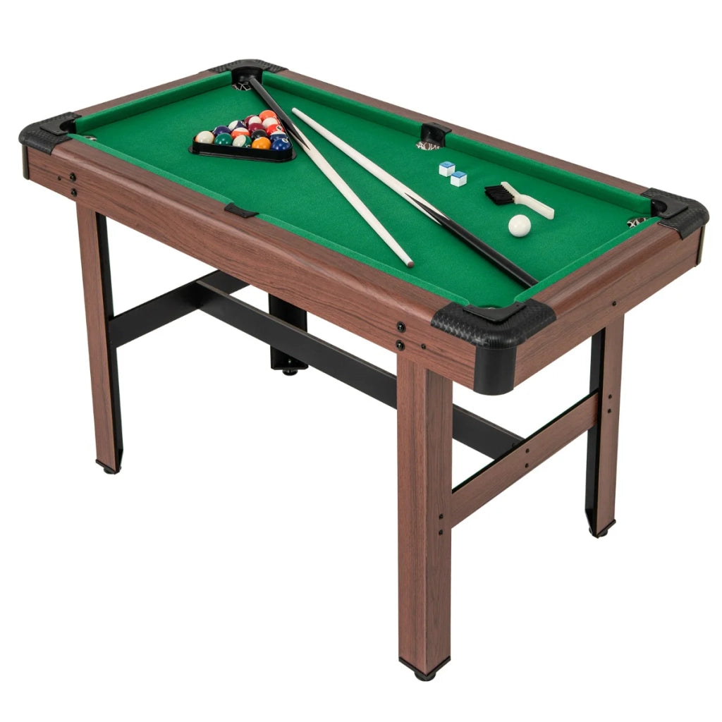 Tavolo da biliardo compatto da 122 x 61 x 76 cm con accessori completi design moderno in velluto verde MDF 20_0013903