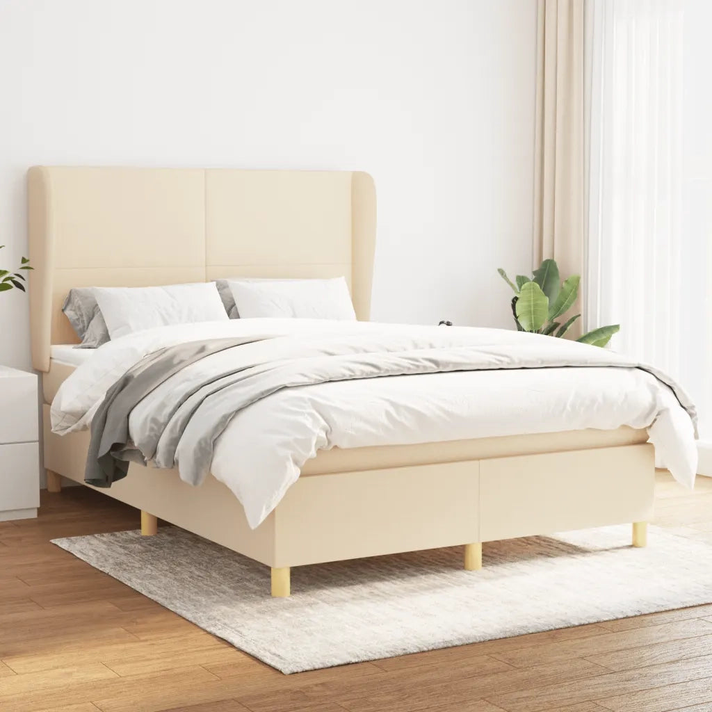 Giroletto a Molle con Materasso Crema 140x200 cm in Tessuto 3128370