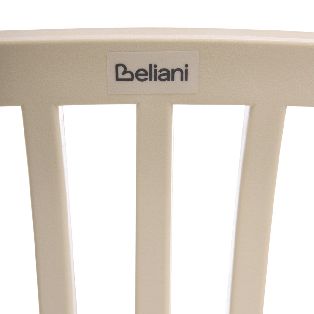 Sedia da pranzo robusta Materiale sintetico Legno poliestere Gambe in ferro Beige sala da pranzo