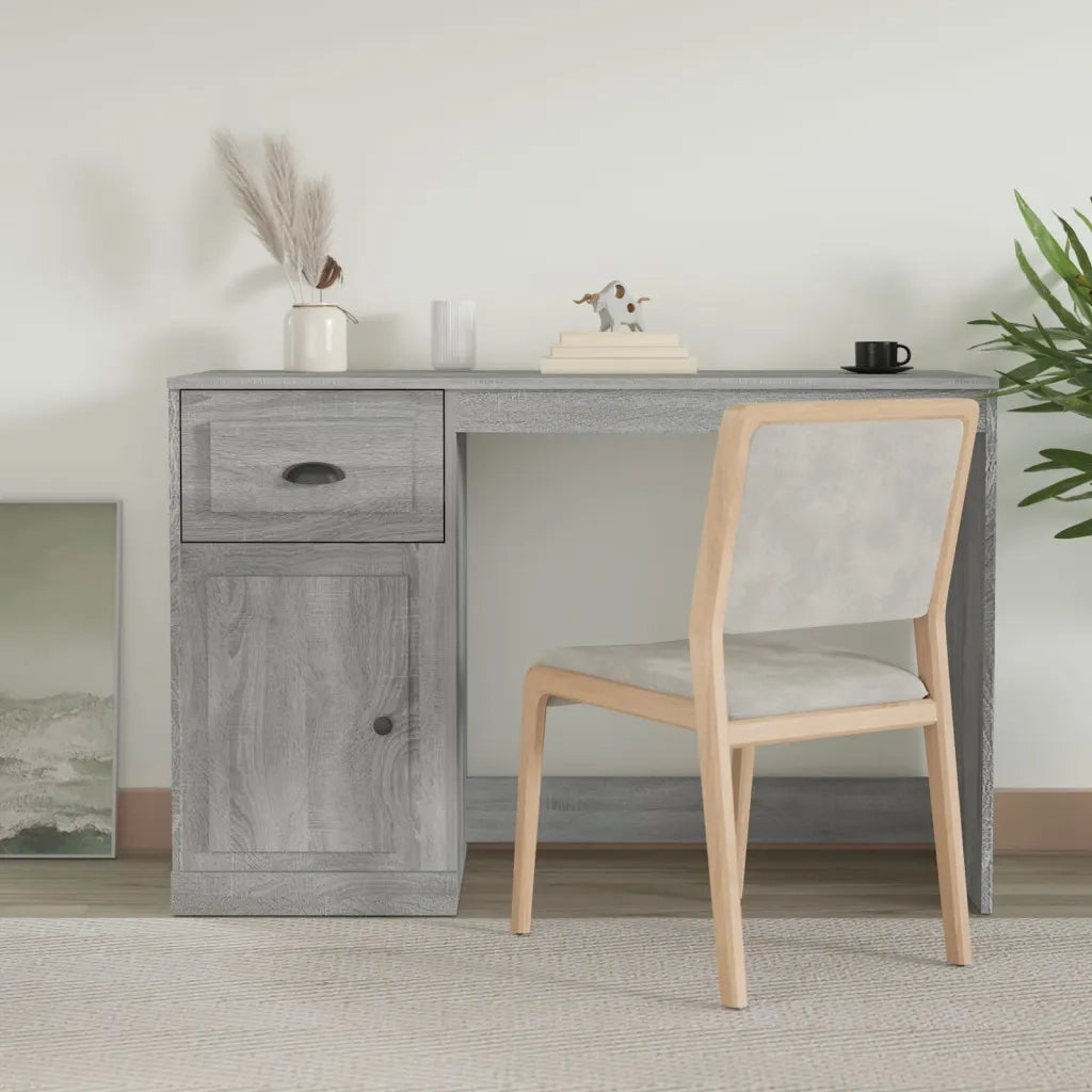 Scrivania Cassetto Grigio Sonoma 115x50x75 cm Legno Multistrato 816478
