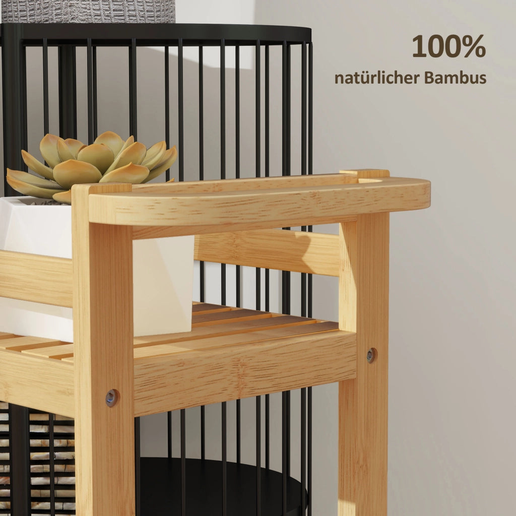 Carrello da cucina 3 ripiani ¨C Xylo ¨C bamb¨´ con protezione anti-caduta 55x20x75 cm