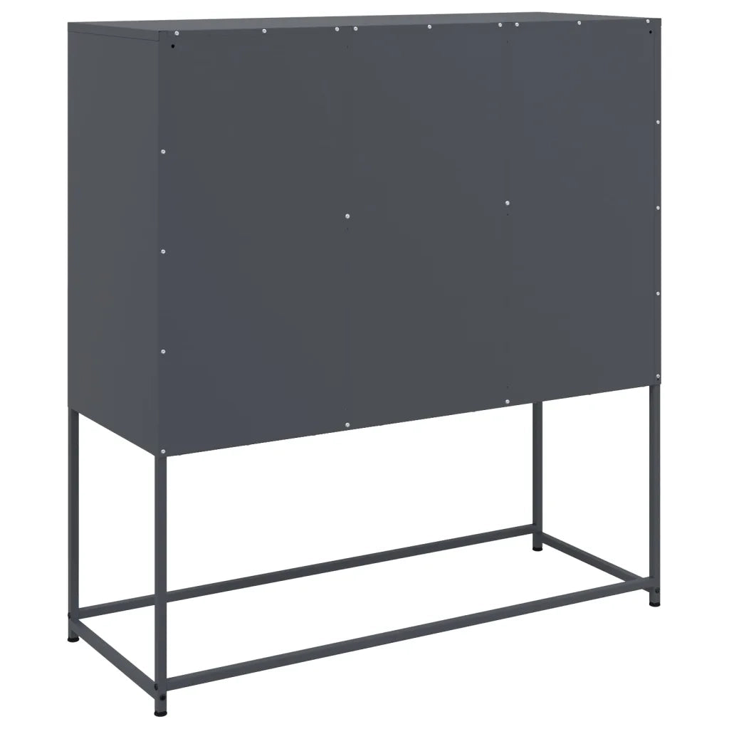 Credenza | Madia | Buffet da pranzo | Armadio da pranzo Antracite 100,5x39x107 cm in Acciaio