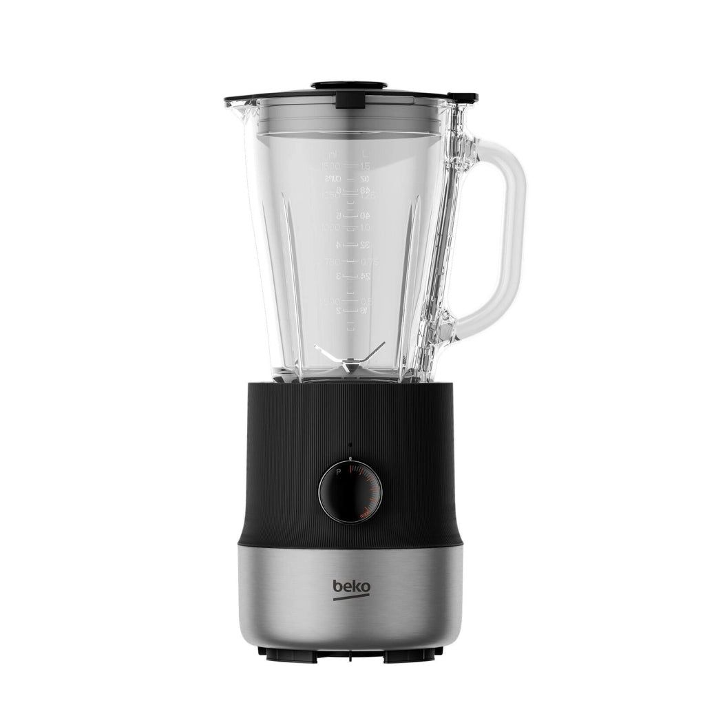 Beko TBN 81808 BX: Frullatore da Tavolo Sirius Line, 800 Watt, 1.75 L, Brocca in Vetro, Nero e Inox