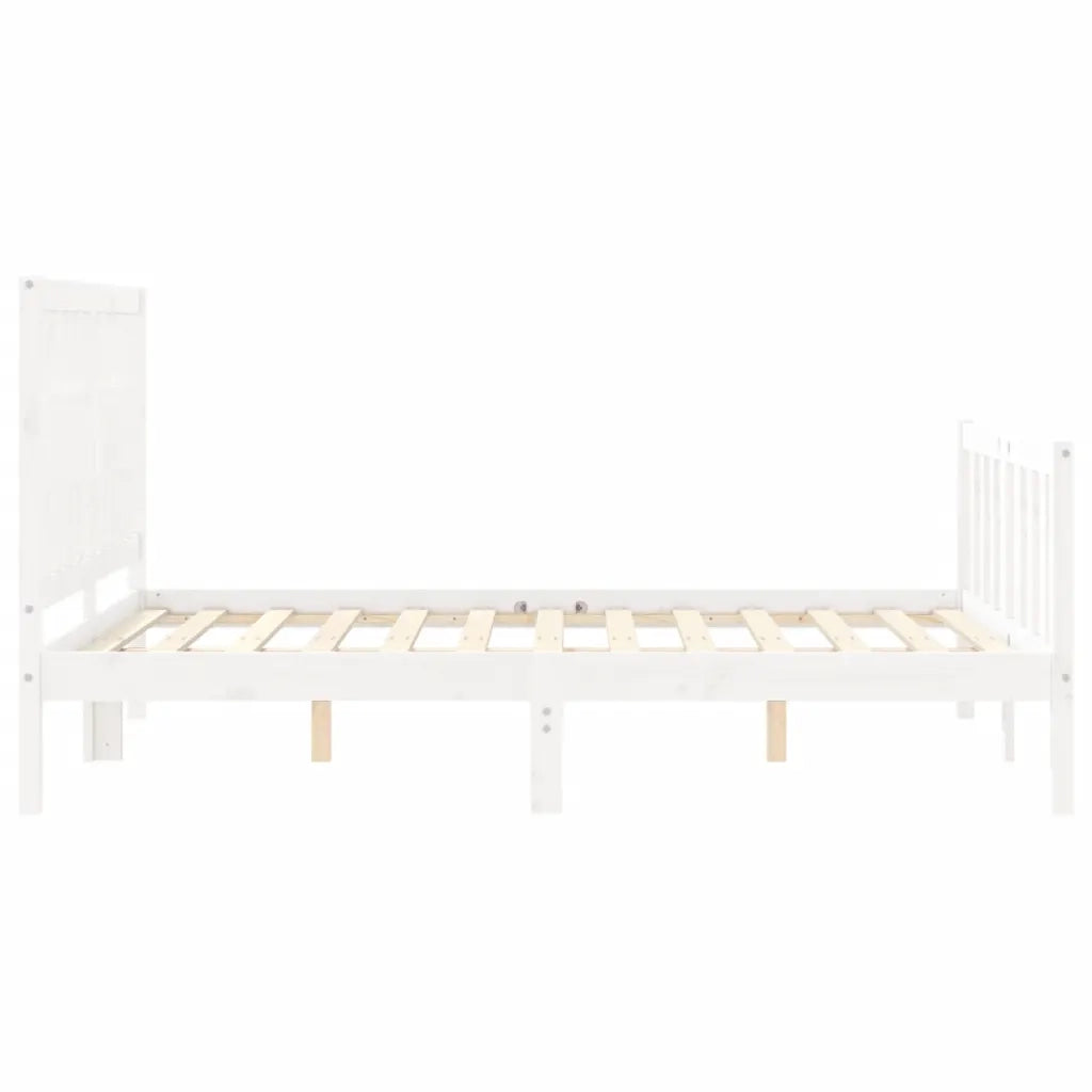 Giroletto senza Materasso-Struttura Letto Bianco 140x200 cm Legno Massello Pino 919431