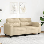 Divano a 2 Posti Crema 140 cm in Tessuto Microfibracod mxl 85412