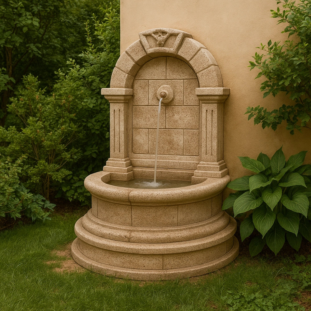 Fontana spagnola decorativa modello terra h120xl80xp45 cemento effetto pietra