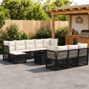 Set Divano da Giardino 11 pz Nero polyrattan 3436537