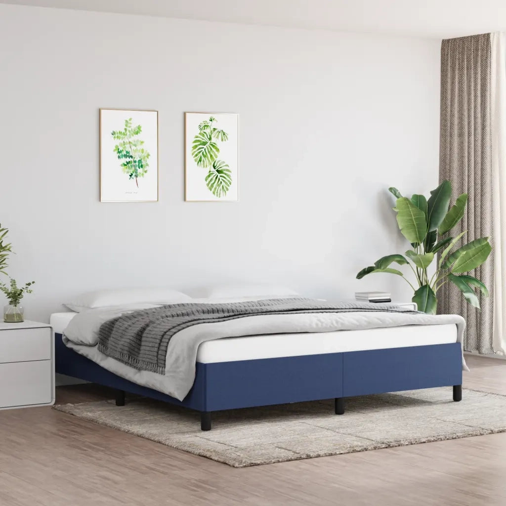 Giroletto senza Materasso-Struttura Letto Blu 160x200 cm in Tessuto 849903